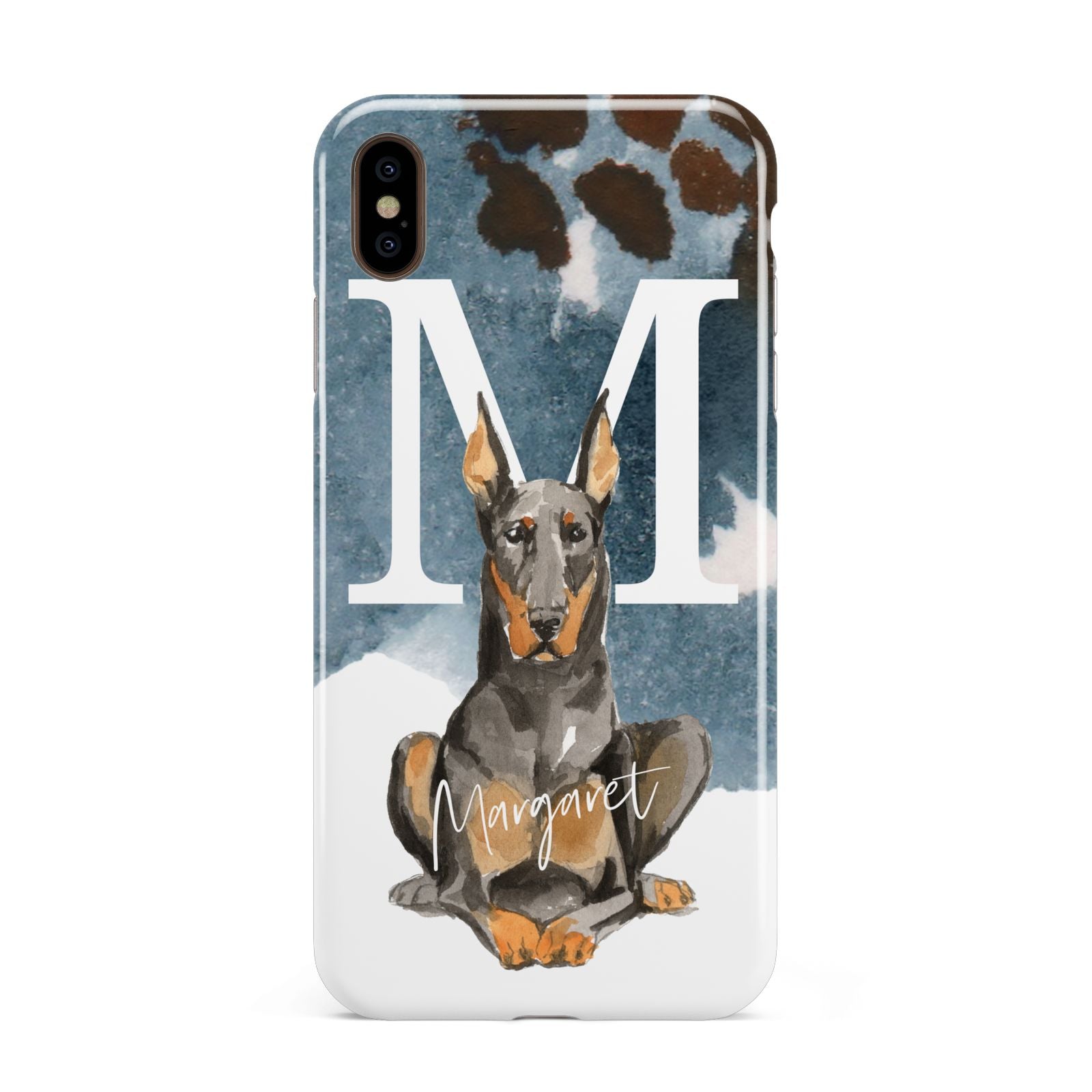 Personalised Doberman Dog Apple iPhone Xs Max 3D Tough Case