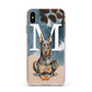 Personalised Doberman Dog Apple iPhone Xs Max Impact Case Pink Edge on Gold Phone