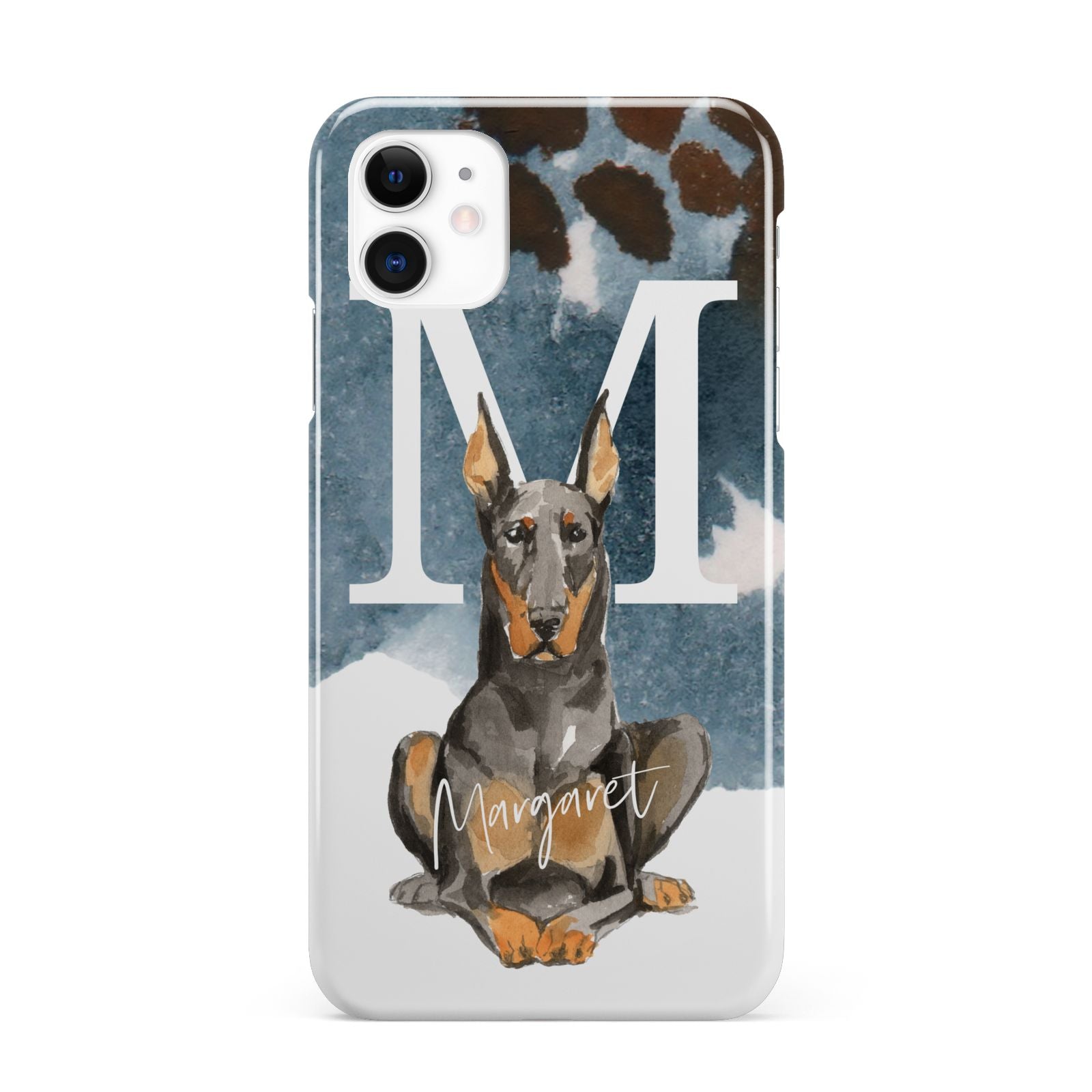 Personalised Doberman Dog iPhone 11 3D Snap Case