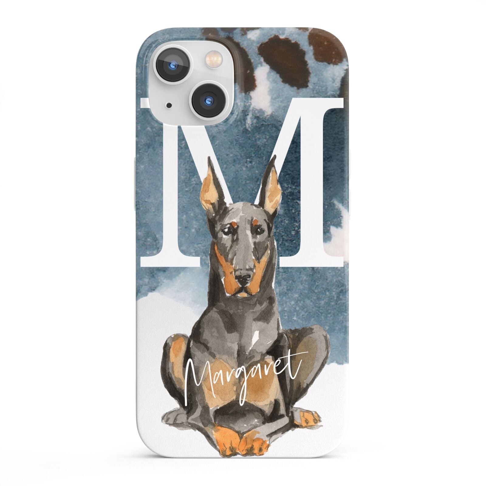 Personalised Doberman Dog iPhone 13 Full Wrap 3D Snap Case