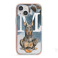 Personalised Doberman Dog iPhone 13 Mini TPU Impact Case with Pink Edges
