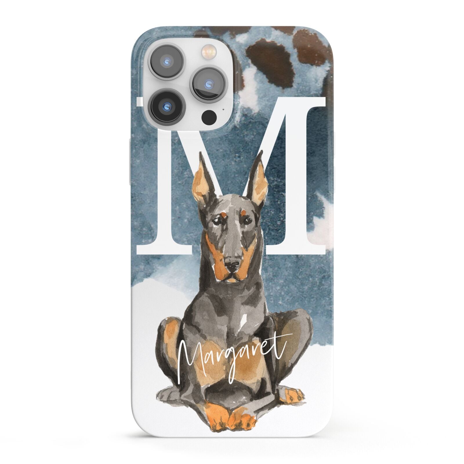Personalised Doberman Dog iPhone 13 Pro Max Full Wrap 3D Snap Case