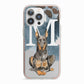 Personalised Doberman Dog iPhone 13 Pro TPU Impact Case with Pink Edges