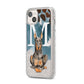 Personalised Doberman Dog iPhone 14 Plus Glitter Tough Case Starlight Angled Image