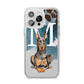 Personalised Doberman Dog iPhone 14 Pro Max Clear Tough Case Silver