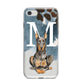 Personalised Doberman Dog iPhone 8 Bumper Case on Silver iPhone