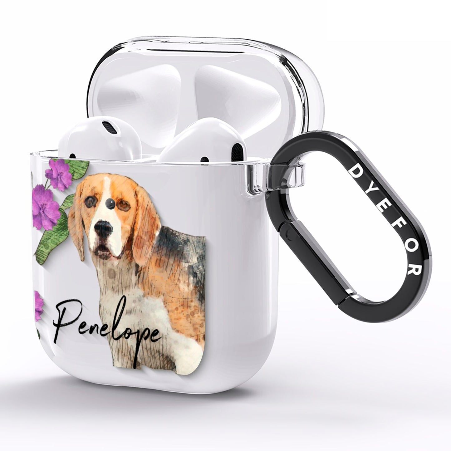 Personalised Dog AirPods Clear Case Side Image