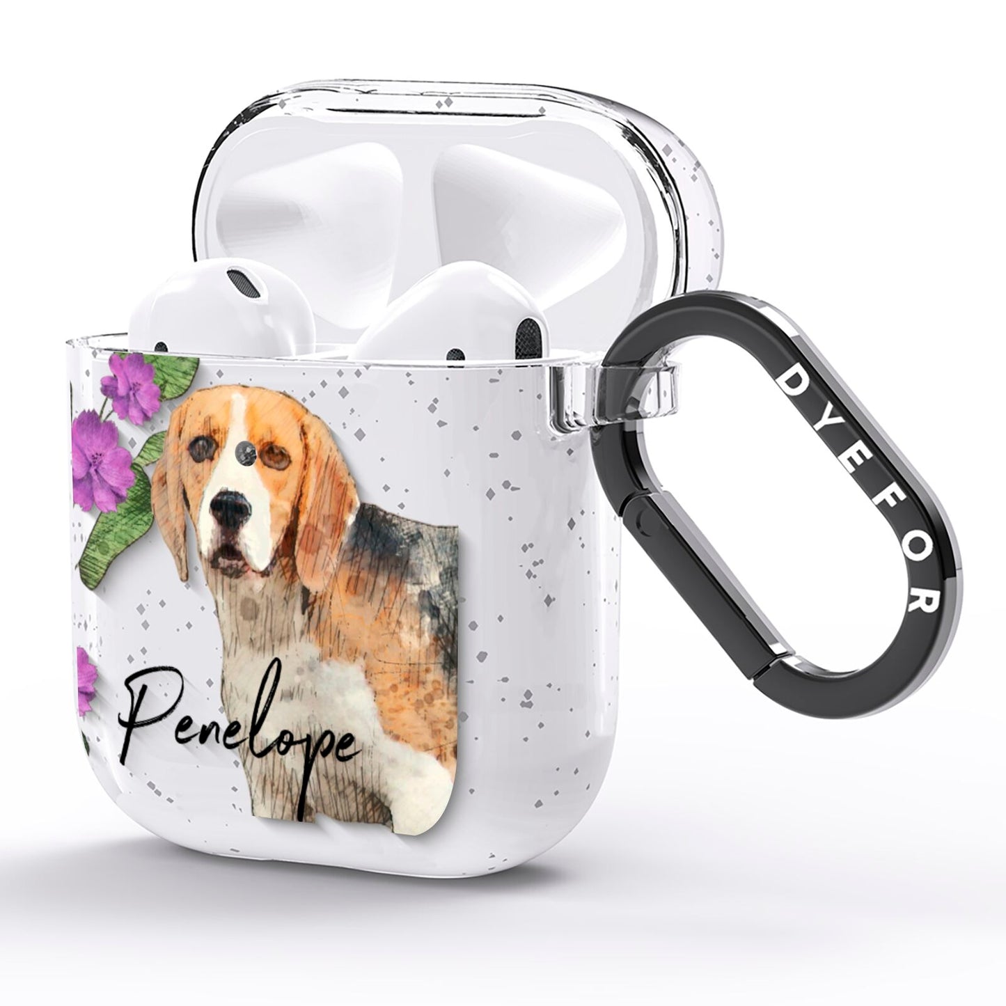 Personalised Dog AirPods Glitter Case Side Image