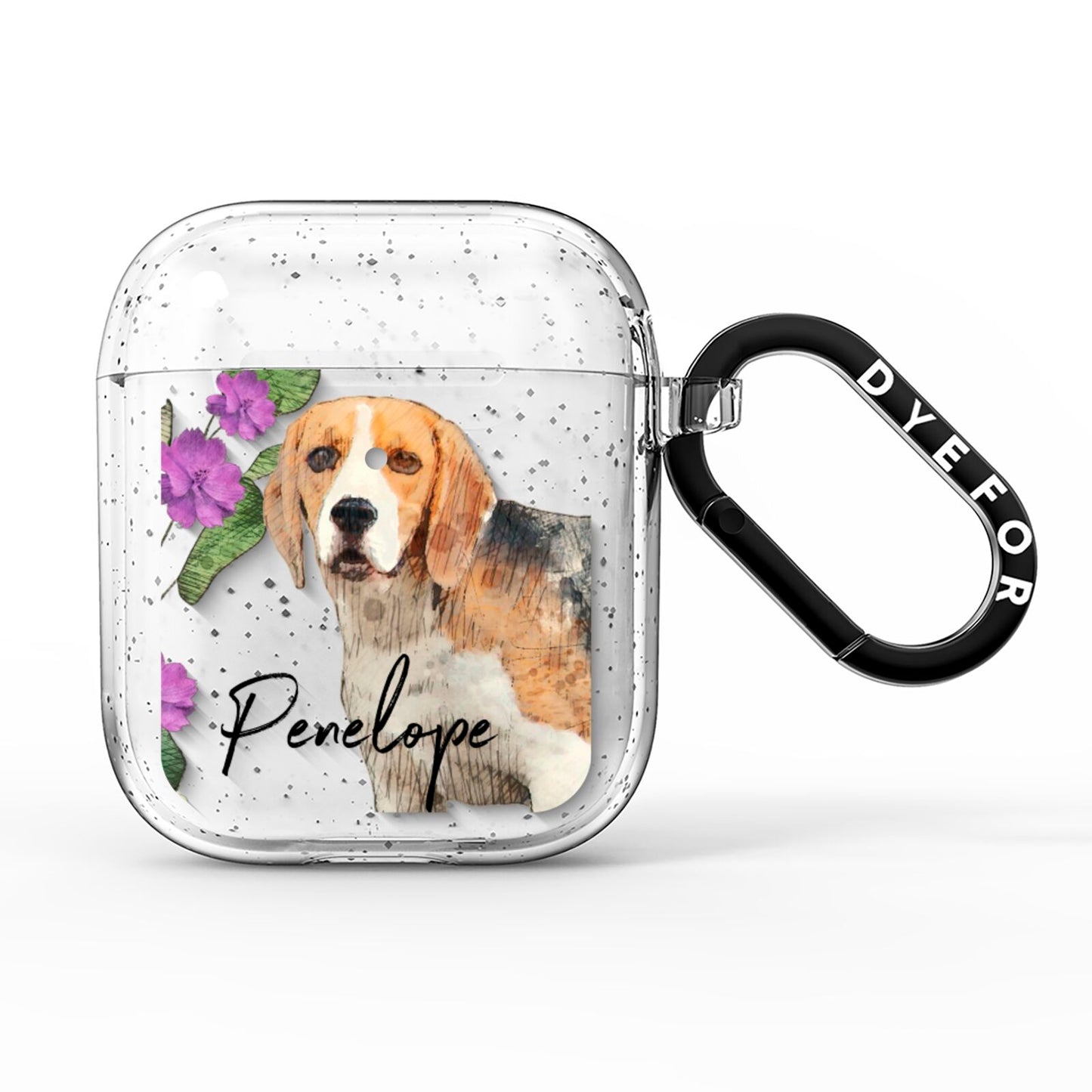 Personalised Dog AirPods Glitter Case