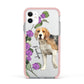 Personalised Dog Apple iPhone 11 in White with Pink Impact Case