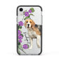 Personalised Dog Apple iPhone XR Impact Case Black Edge on Silver Phone