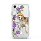Personalised Dog Apple iPhone XR Impact Case White Edge on Silver Phone