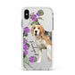 Personalised Dog Apple iPhone Xs Max Impact Case White Edge on Silver Phone