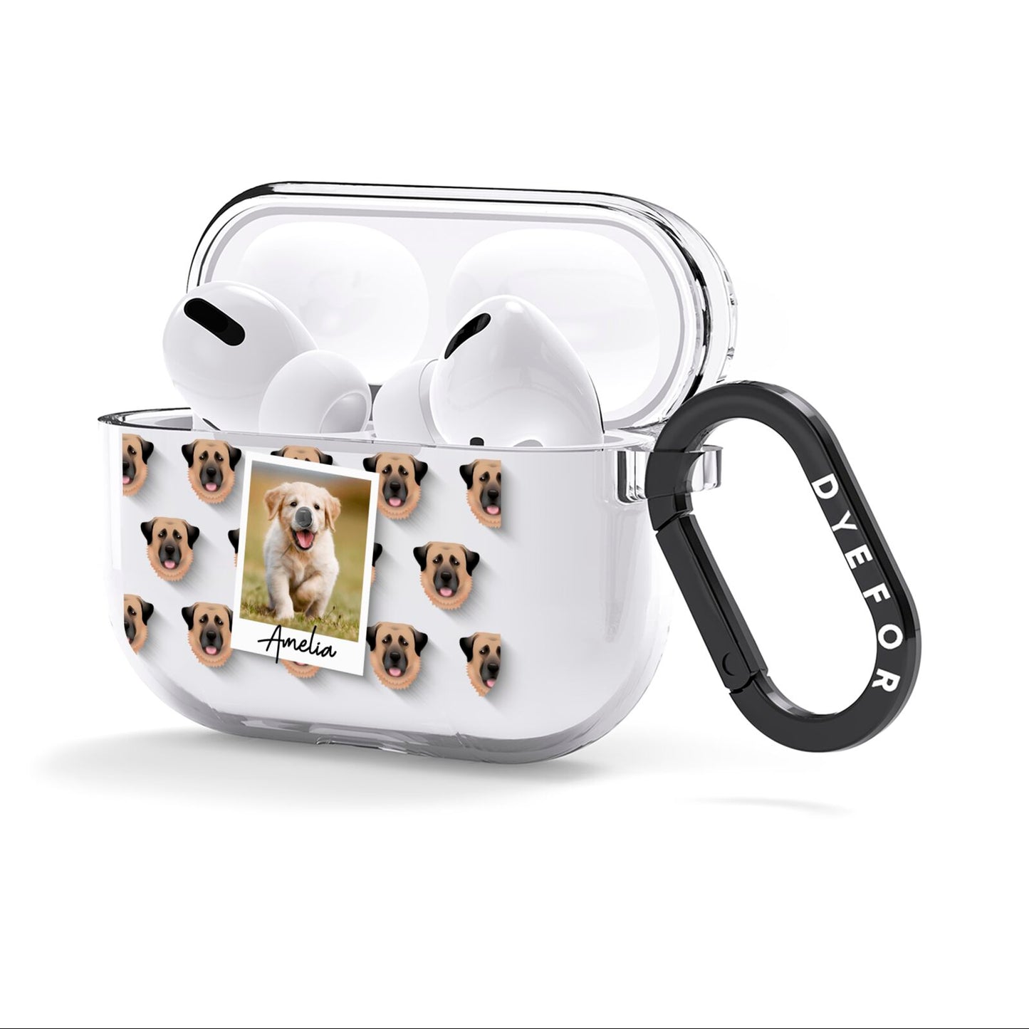 Personalised Dog Photo AirPods Clear Case 3rd Gen Side Image