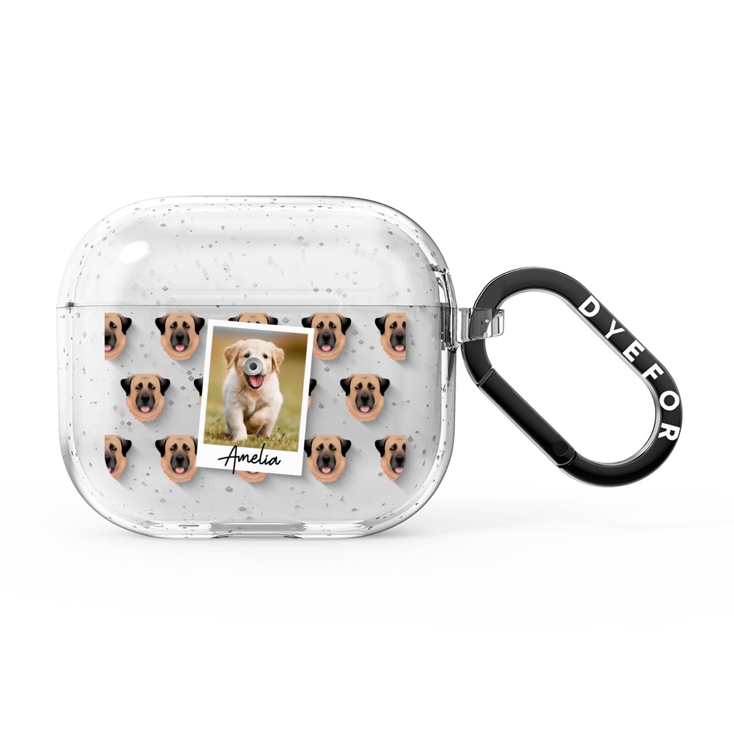 Personalised Dog Photo AirPods Glitter Case 3rd Gen
