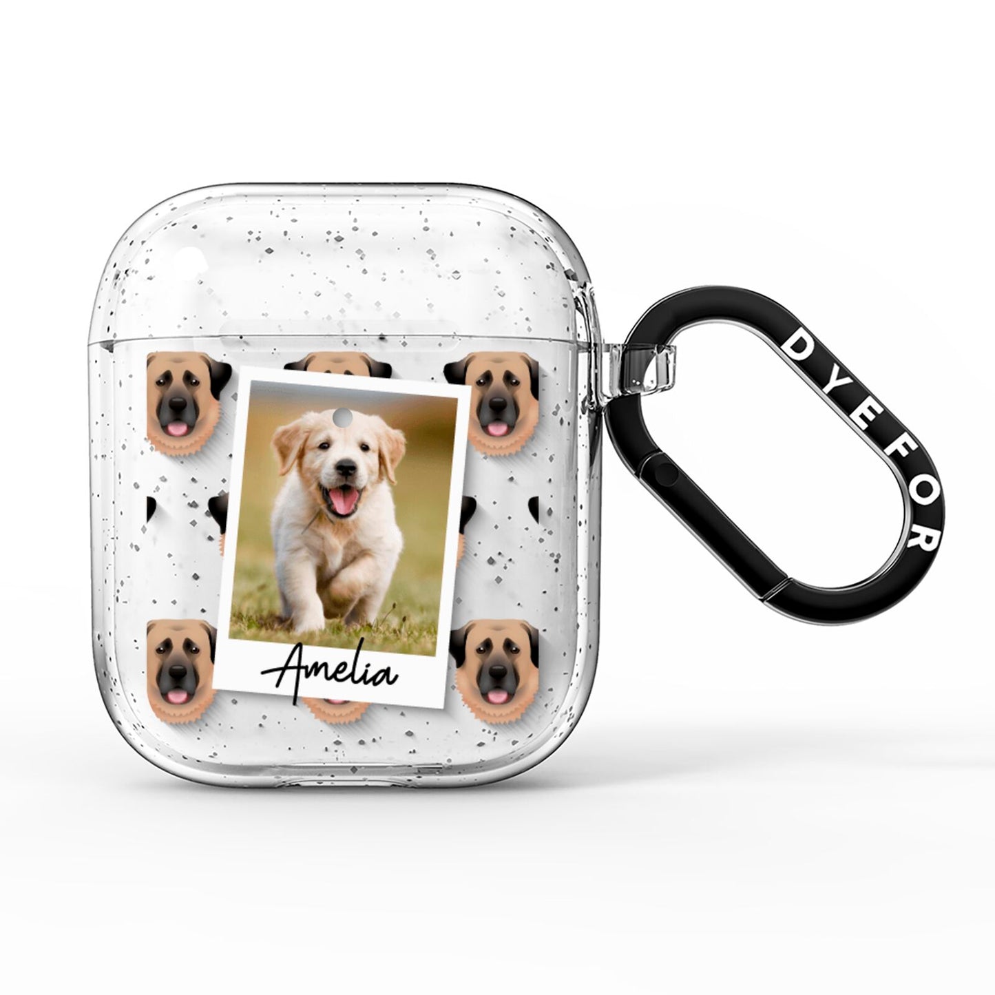 Personalised Dog Photo AirPods Glitter Case