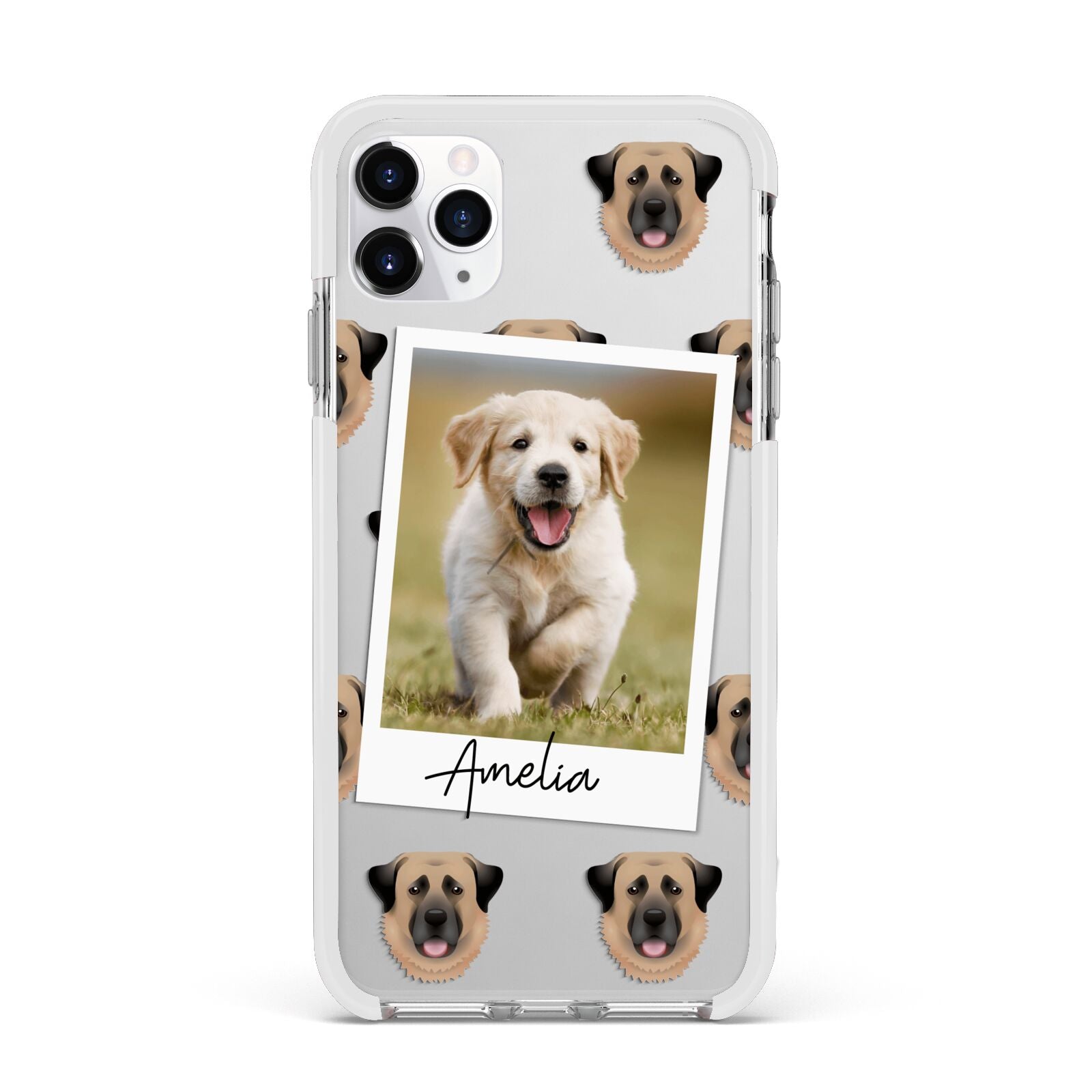 Personalised Dog Photo Apple iPhone 11 Pro Max in Silver with White Impact Case