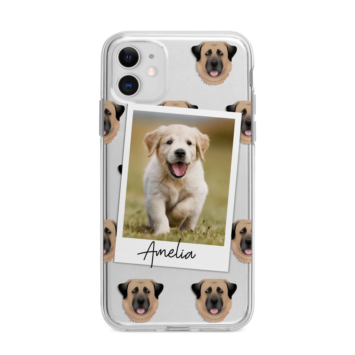 Personalised Dog Photo Apple iPhone 11 in White with Bumper Case