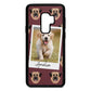 Personalised Dog Photo Rose Brown Saffiano Leather Samsung S9 Plus Case