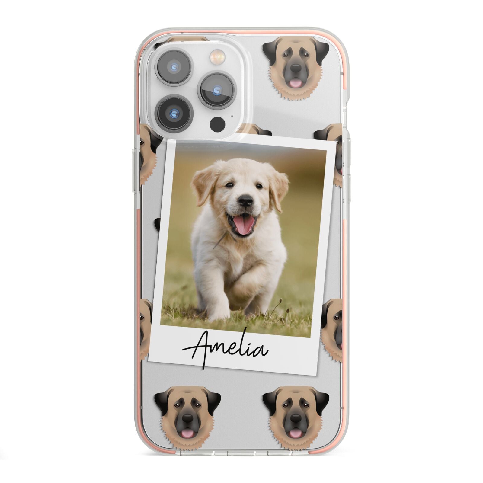 Personalised Dog Photo iPhone 13 Pro Max TPU Impact Case with Pink Edges