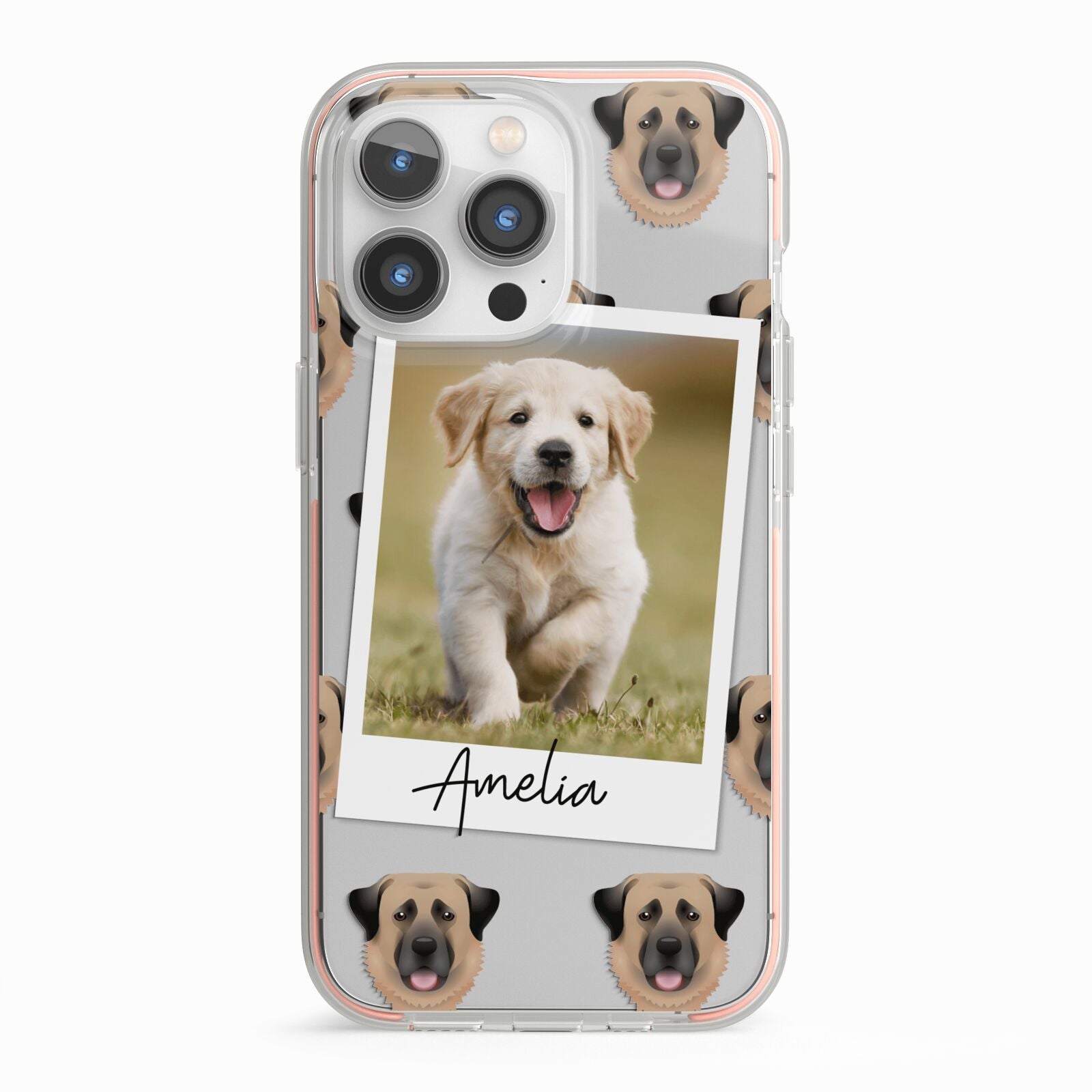 Personalised Dog Photo iPhone 13 Pro TPU Impact Case with Pink Edges
