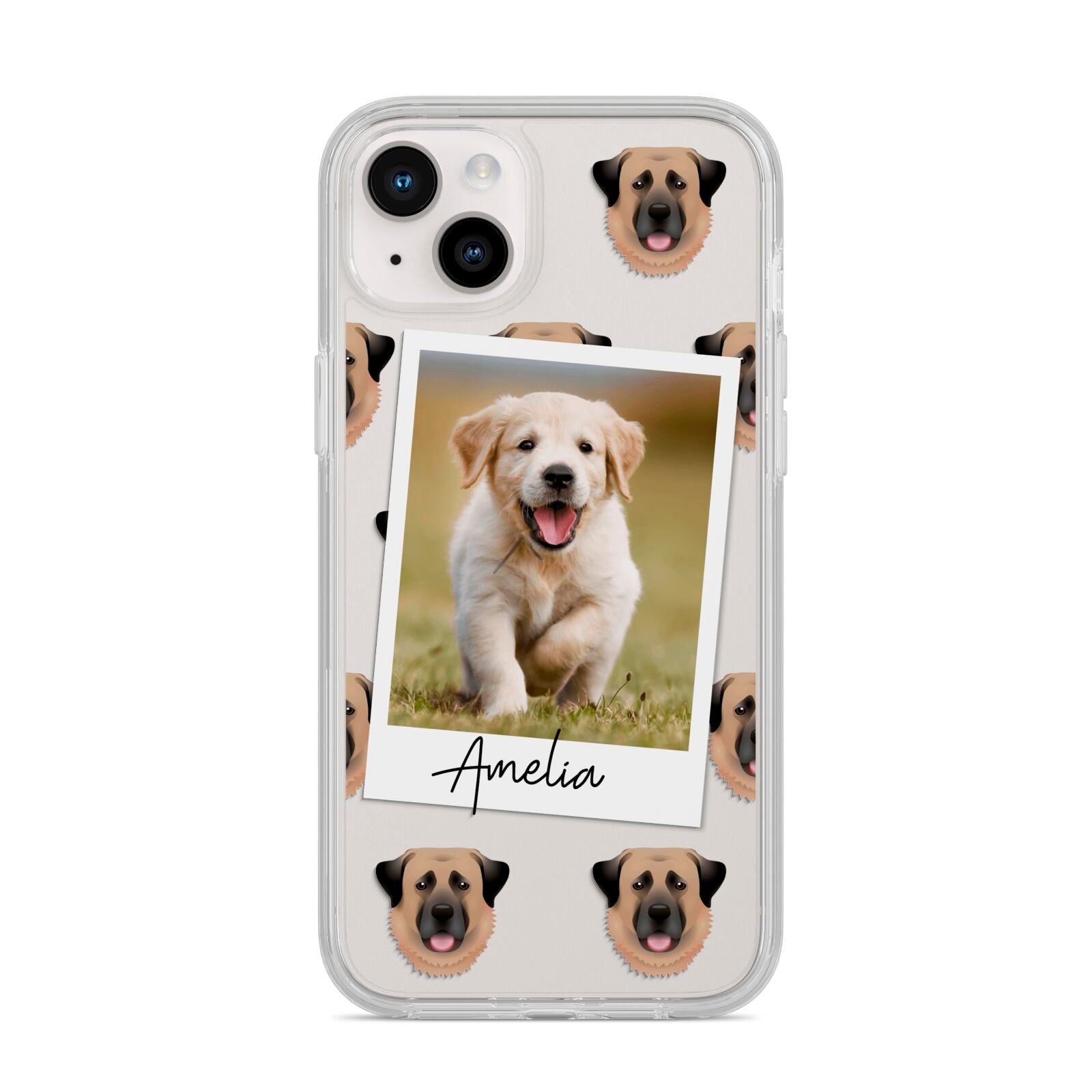 Personalised Dog Photo iPhone 14 Plus Clear Tough Case Starlight