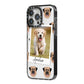 Personalised Dog Photo iPhone 14 Pro Max Black Impact Case Side Angle on Silver phone