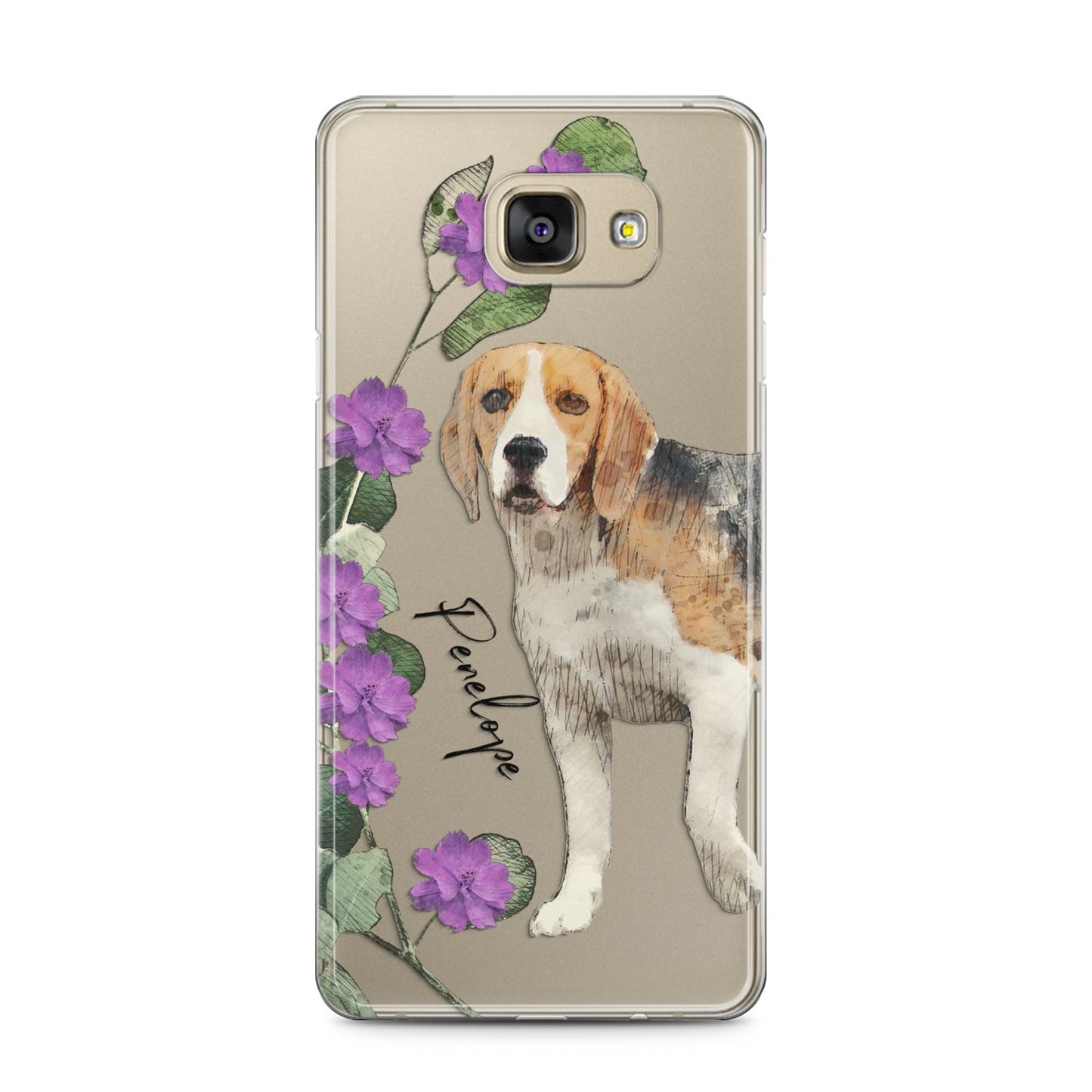 Personalised Dog Samsung Galaxy A5 2016 Case on gold phone