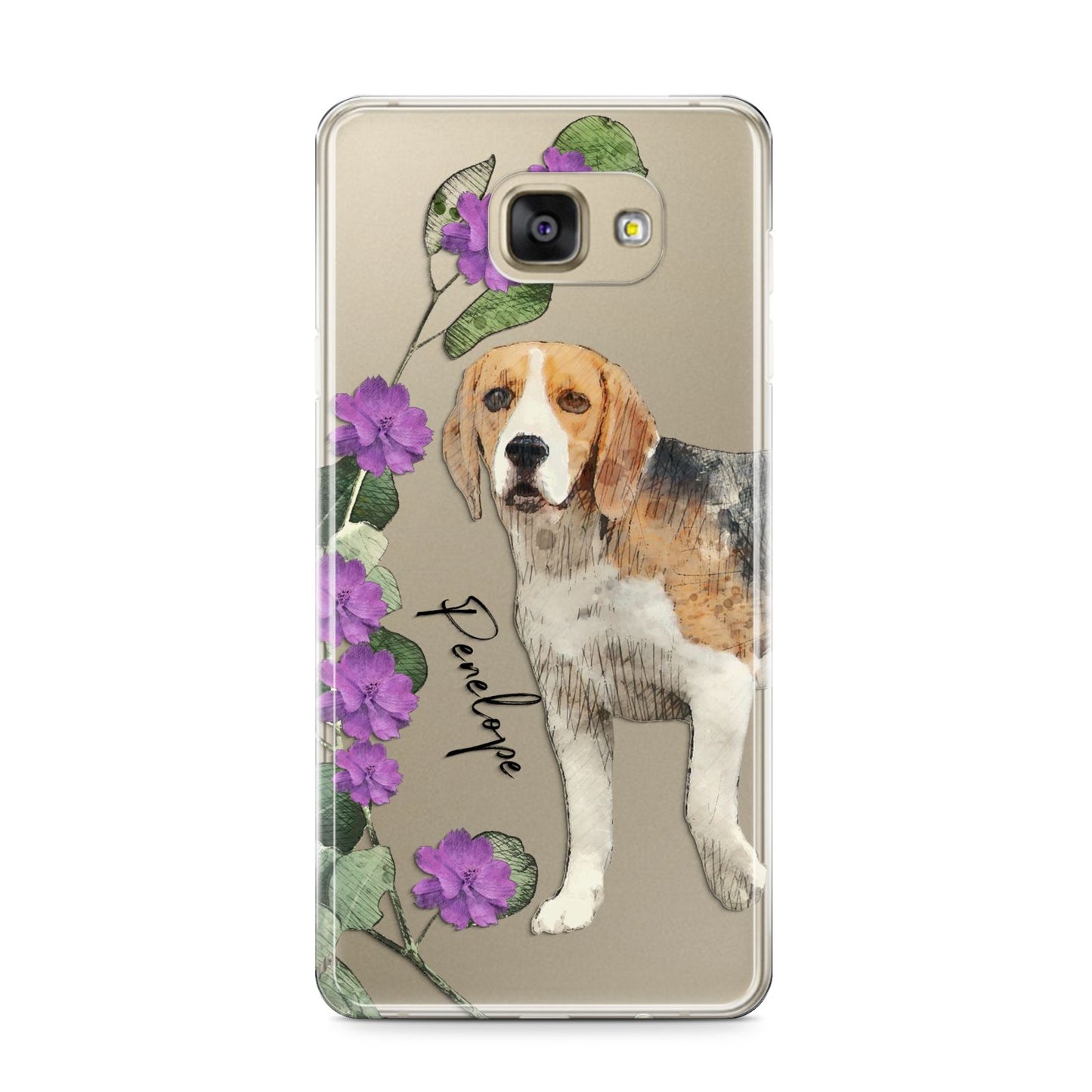 Personalised Dog Samsung Galaxy A9 2016 Case on gold phone