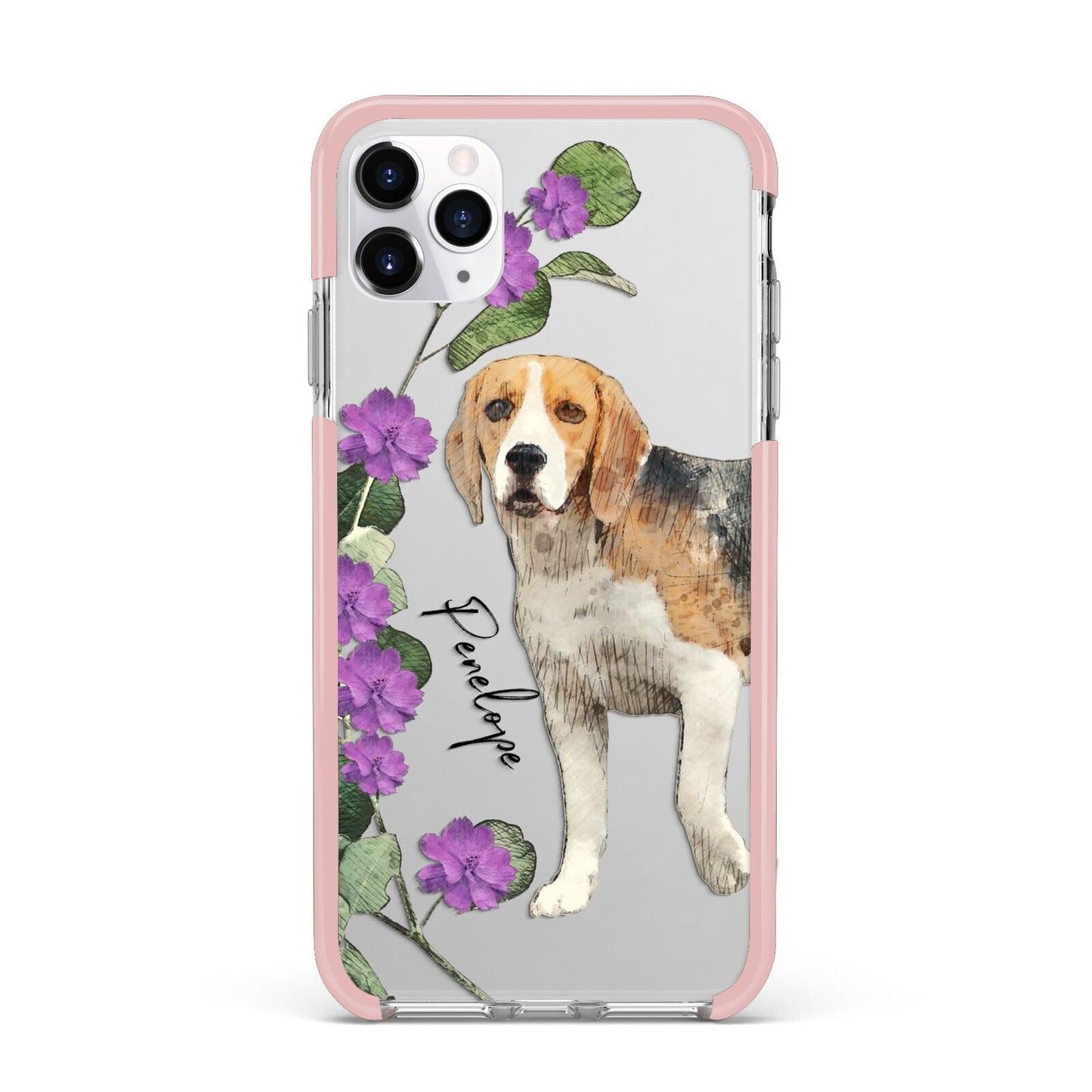 Personalised Dog iPhone 11 Pro Max Impact Pink Edge Case