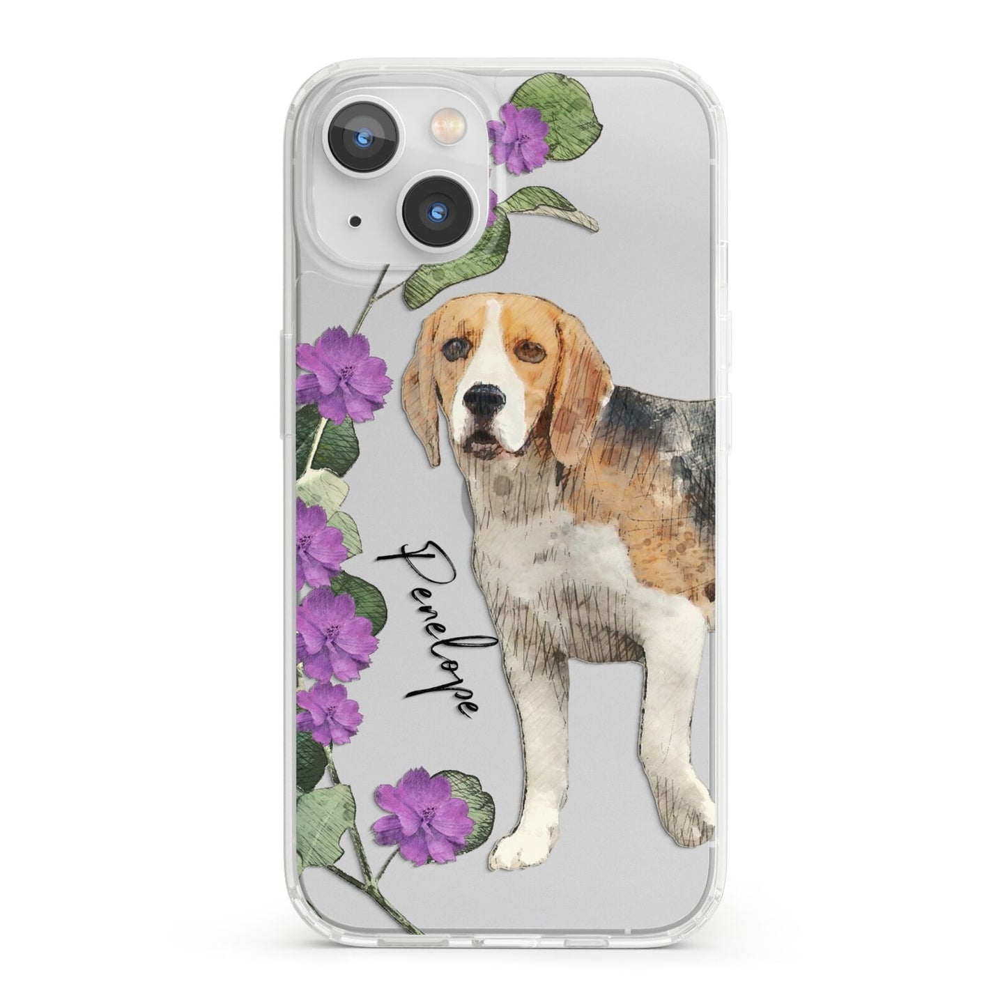 Personalised Dog iPhone 13 Clear Bumper Case