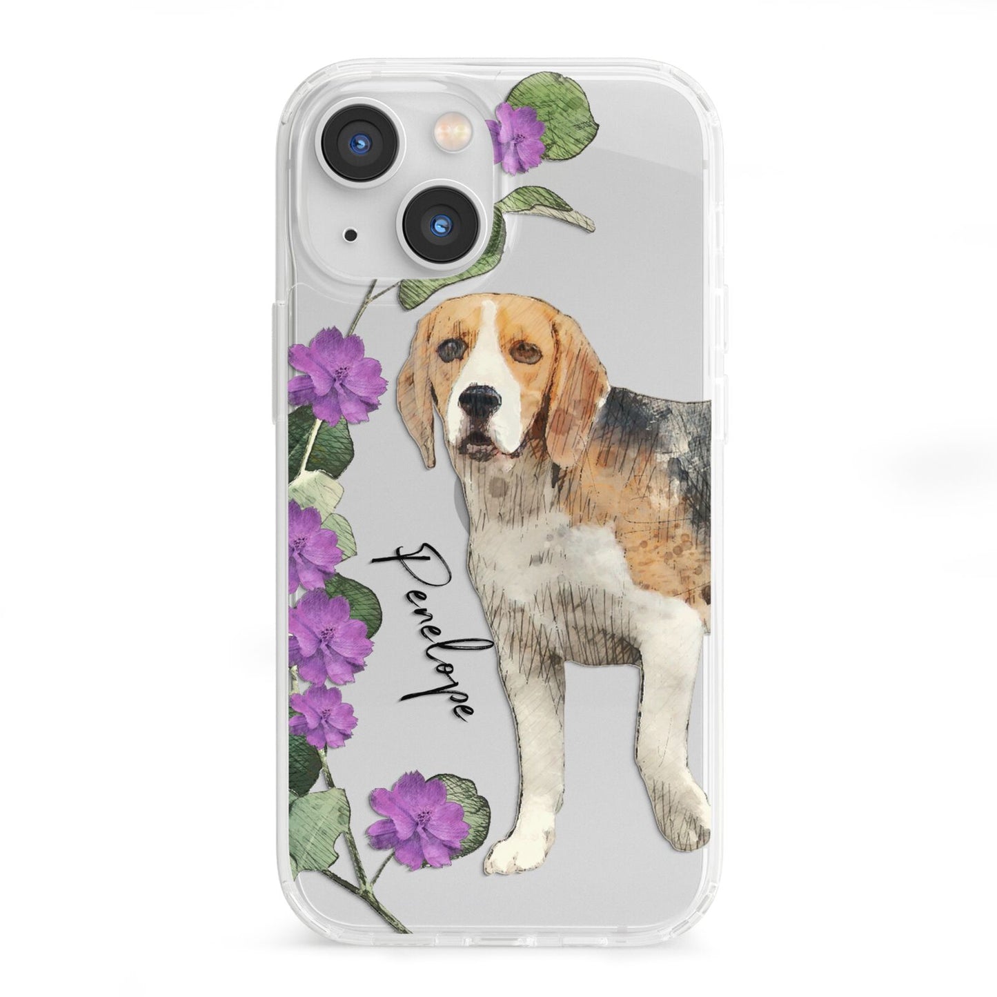 Personalised Dog iPhone 13 Mini Clear Bumper Case
