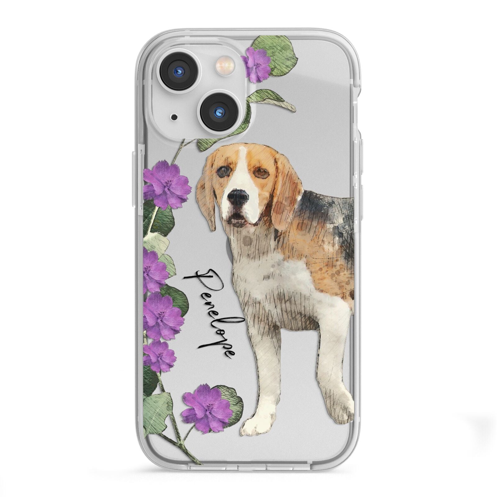 Personalised Dog iPhone 13 Mini TPU Impact Case with White Edges