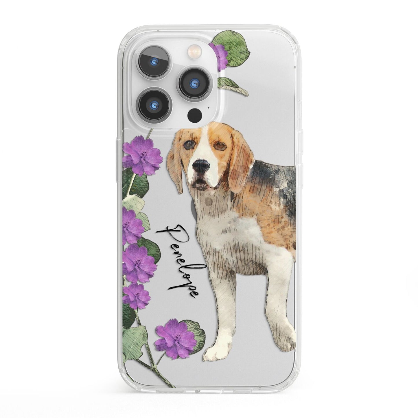 Personalised Dog iPhone 13 Pro Clear Bumper Case