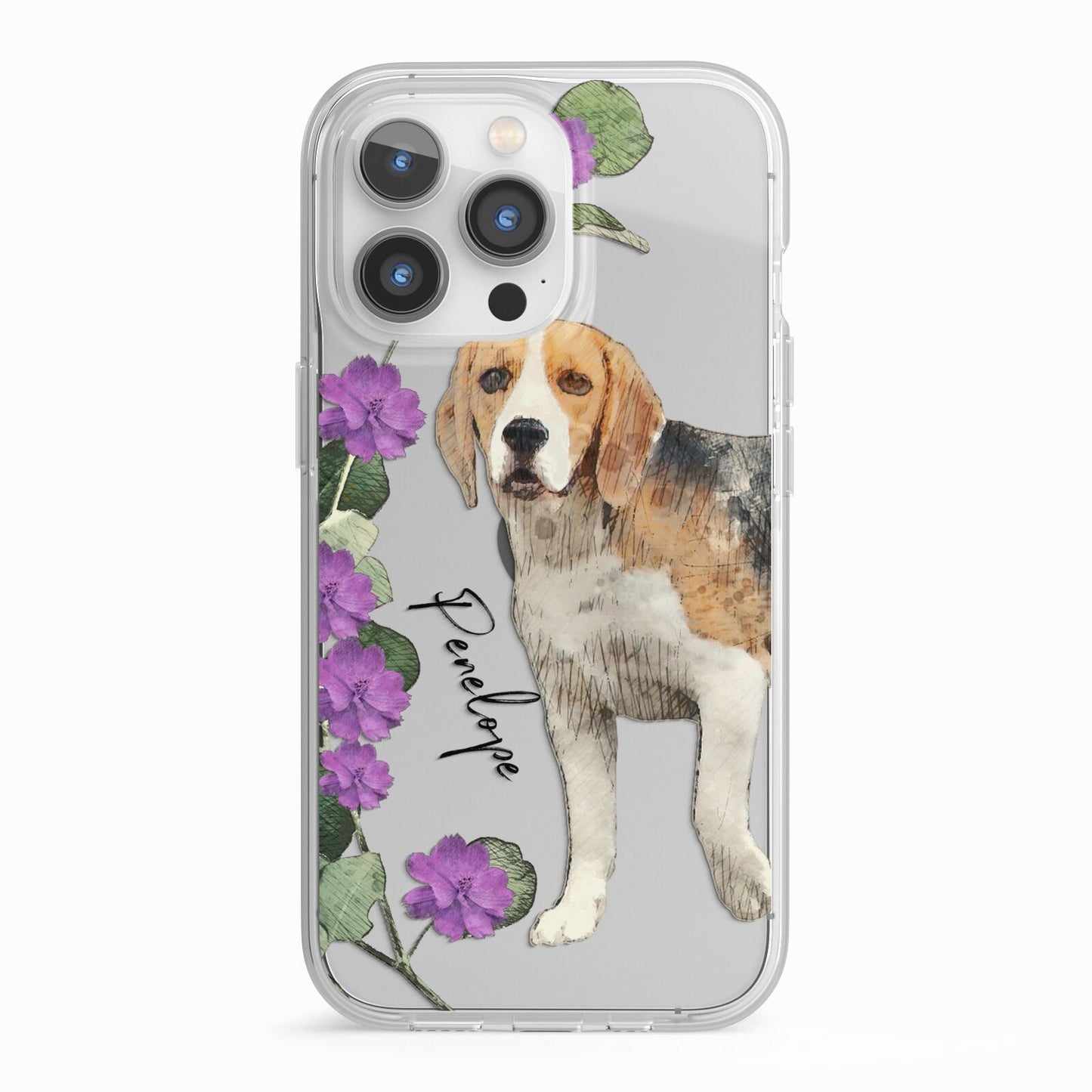 Personalised Dog iPhone 13 Pro TPU Impact Case with White Edges