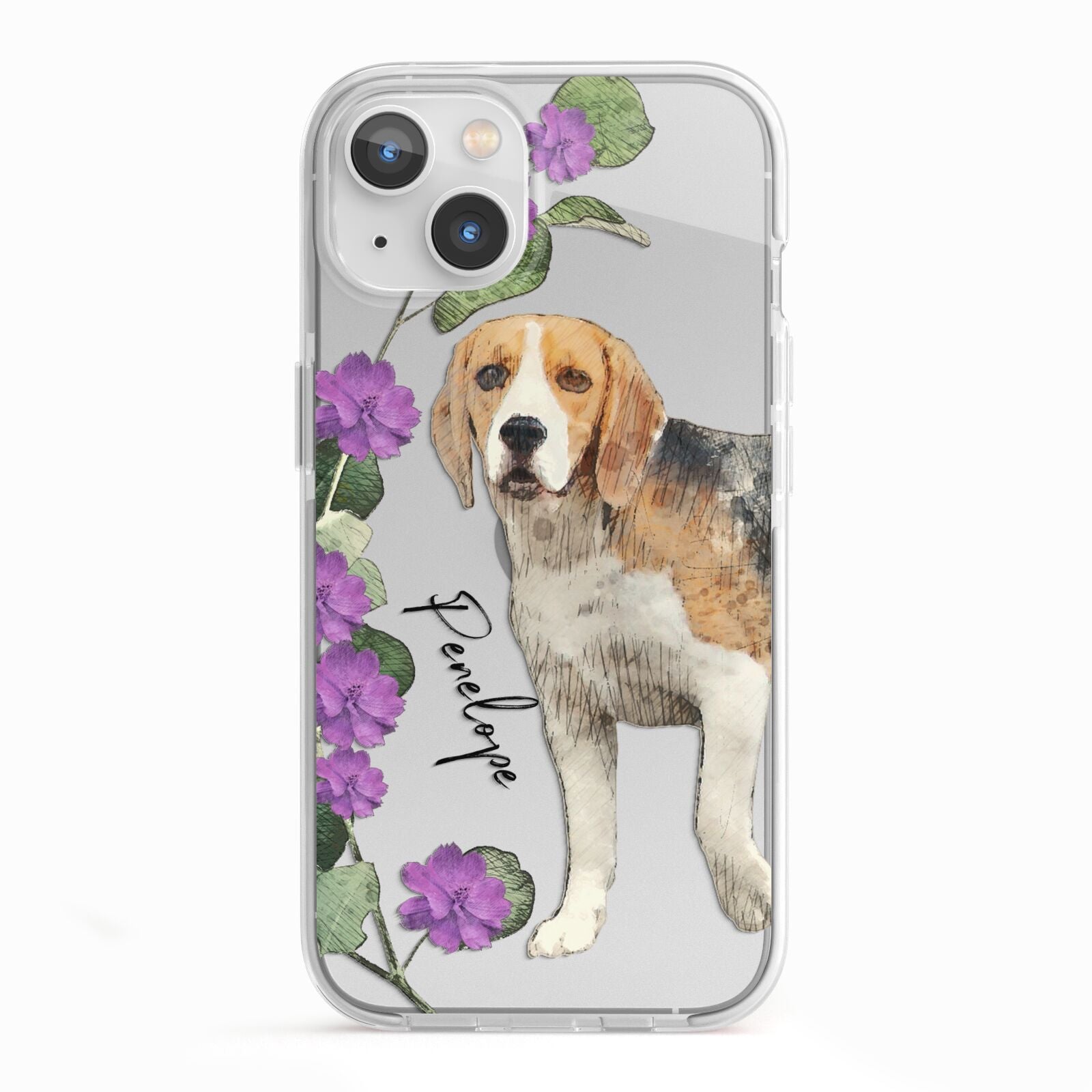 Personalised Dog iPhone 13 TPU Impact Case with White Edges