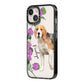 Personalised Dog iPhone 14 Black Impact Case Side Angle on Silver phone