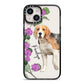 Personalised Dog iPhone 14 Black Impact Case on Silver phone