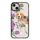 Personalised Dog iPhone 14 Plus Black Impact Case on Silver phone
