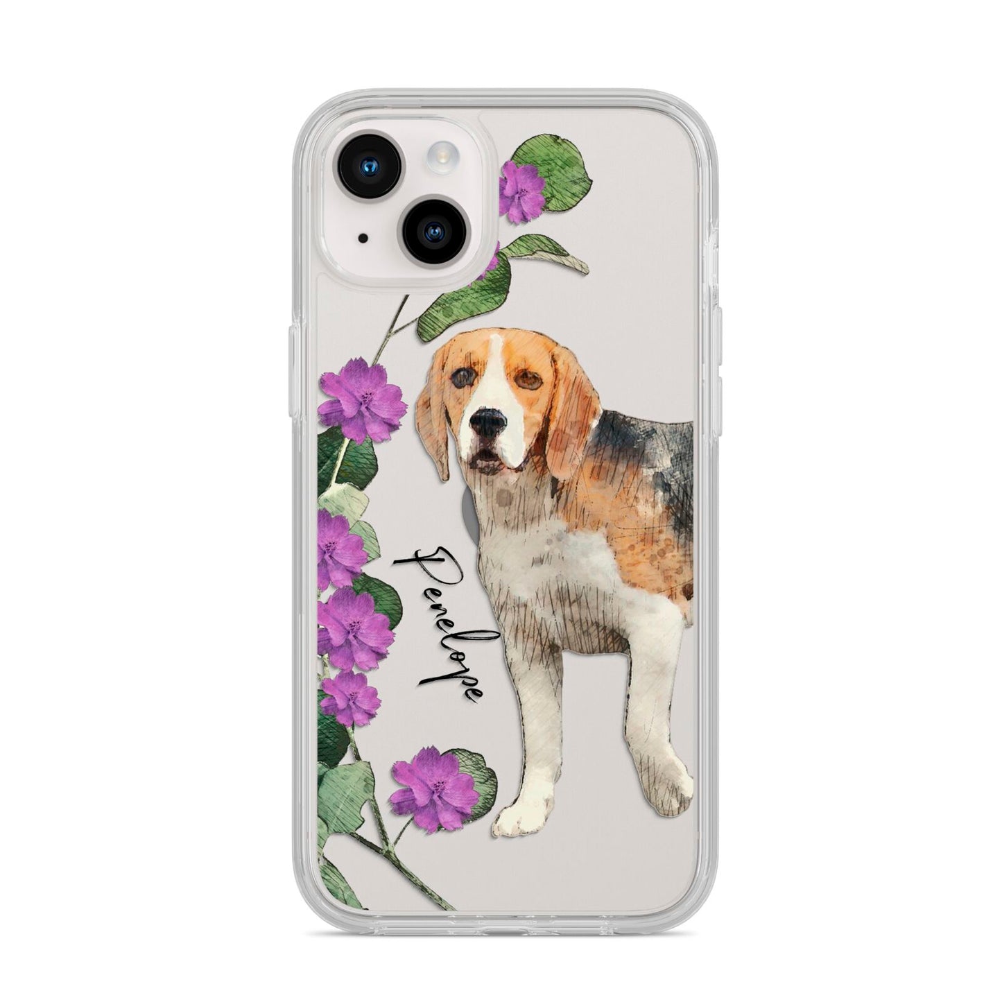 Personalised Dog iPhone 14 Plus Clear Tough Case Starlight