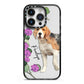 Personalised Dog iPhone 14 Pro Black Impact Case on Silver phone
