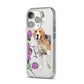 Personalised Dog iPhone 14 Pro Clear Tough Case Silver Angled Image