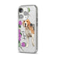 Personalised Dog iPhone 14 Pro Glitter Tough Case Silver Angled Image