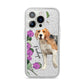Personalised Dog iPhone 14 Pro Glitter Tough Case Silver