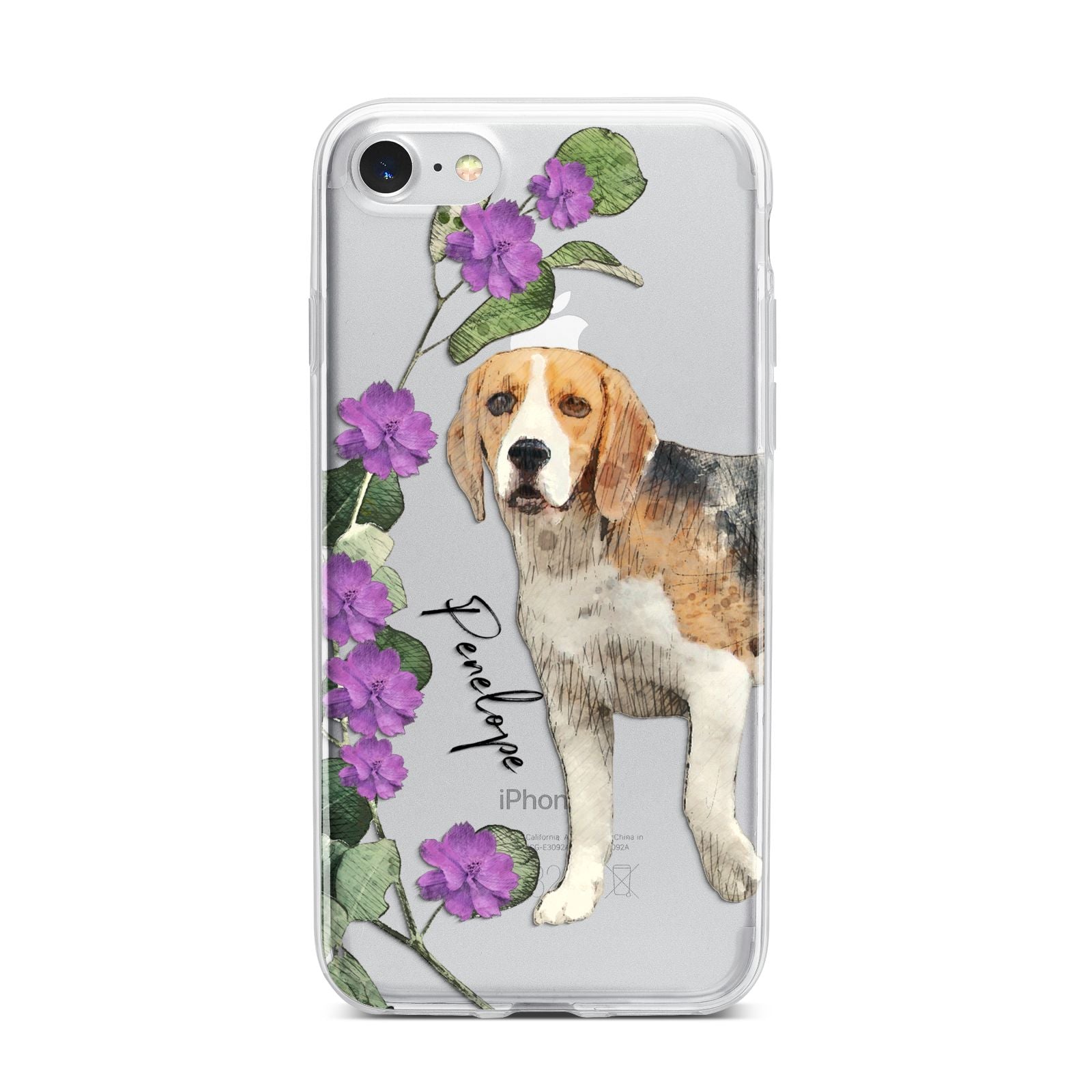 Personalised Dog iPhone 7 Bumper Case on Silver iPhone