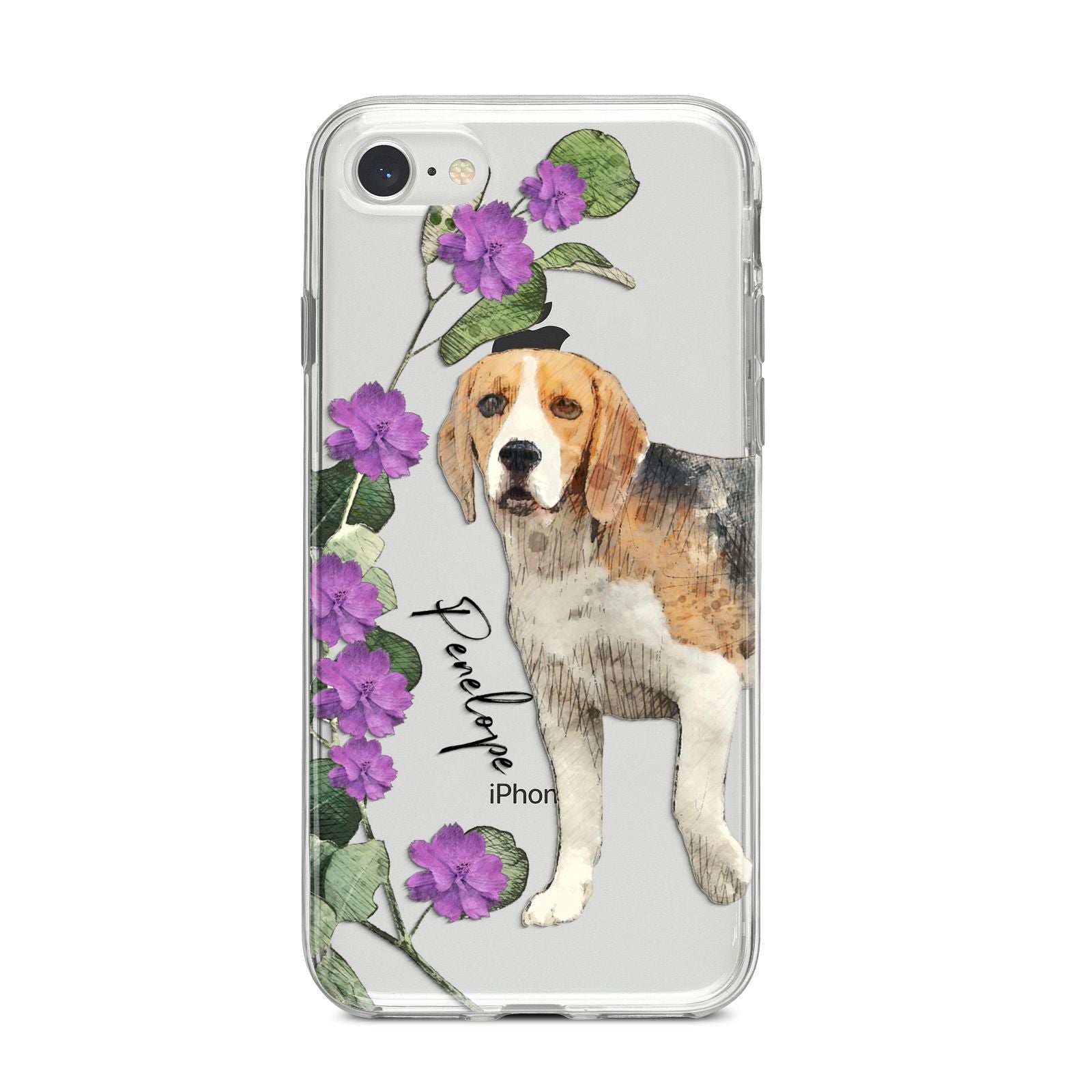 Personalised Dog iPhone 8 Bumper Case on Silver iPhone