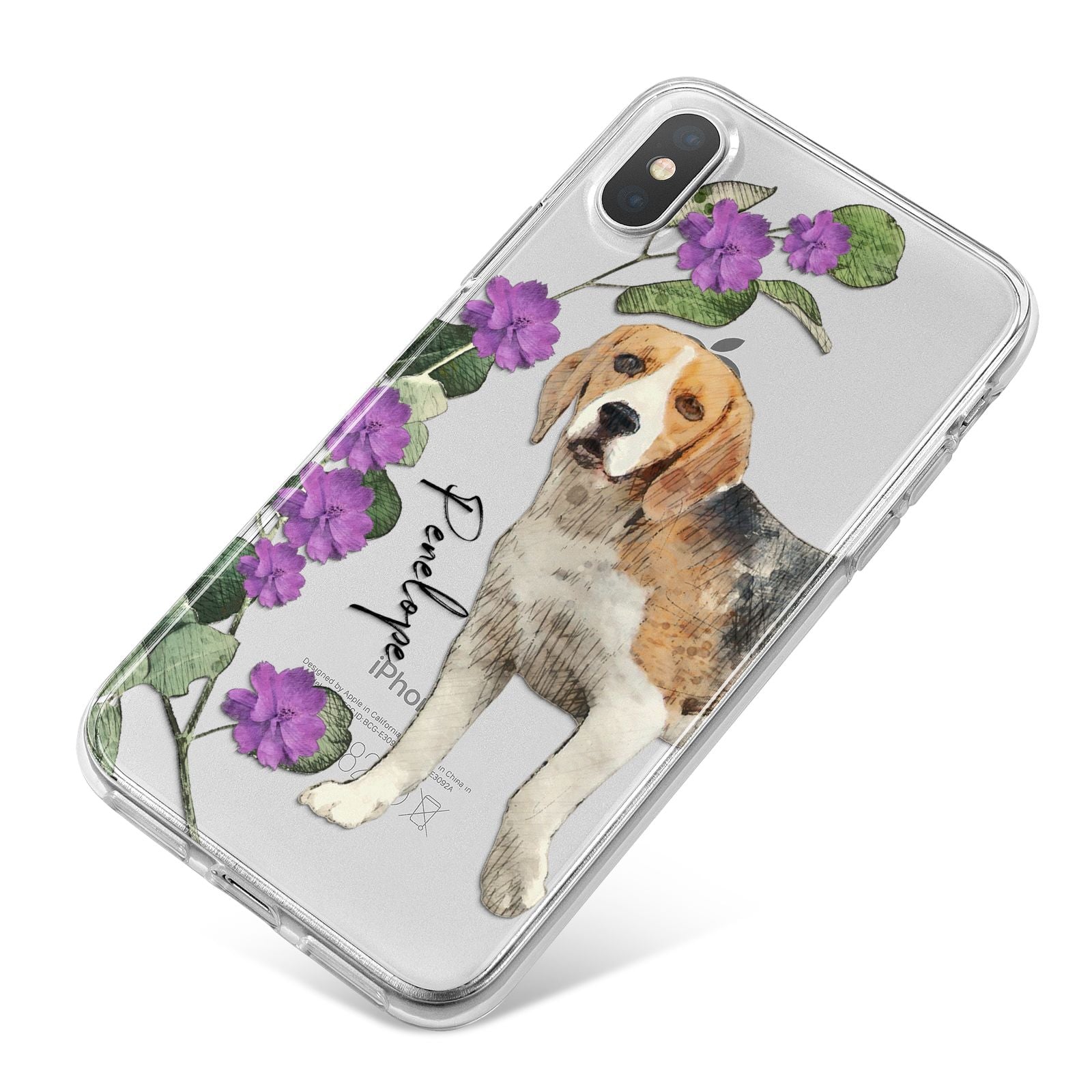 Personalised Dog iPhone X Bumper Case on Silver iPhone
