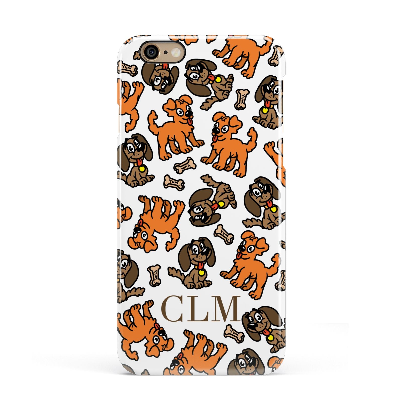 Personalised Dogs Initials Clear Apple iPhone 6 3D Snap Case