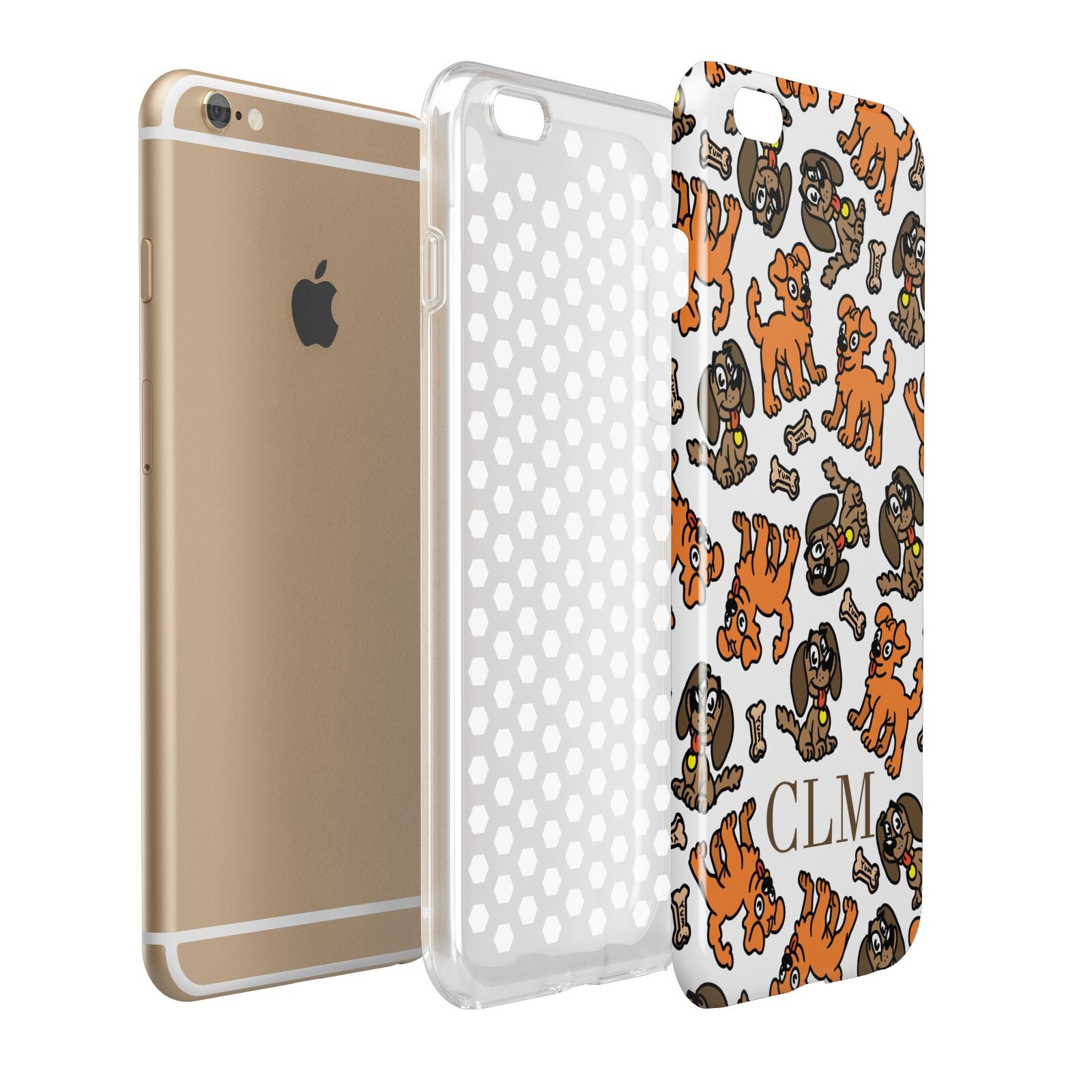 Personalised Dogs Initials Clear Apple iPhone 6 Plus 3D Tough Case Expand Detail Image