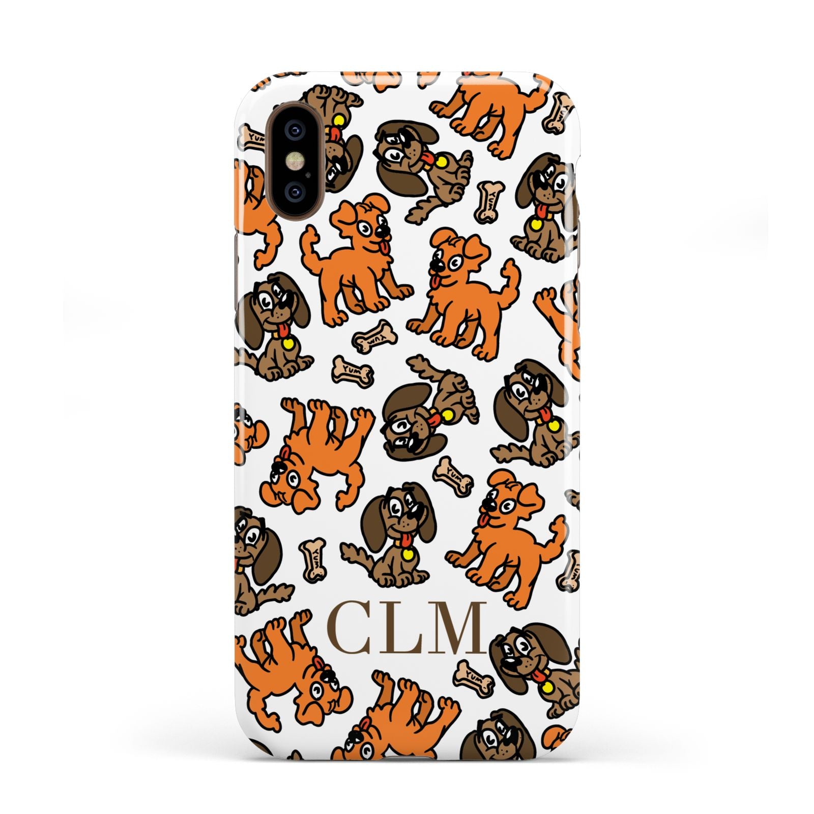 Personalised Dogs Initials Clear Apple iPhone XS 3D Tough